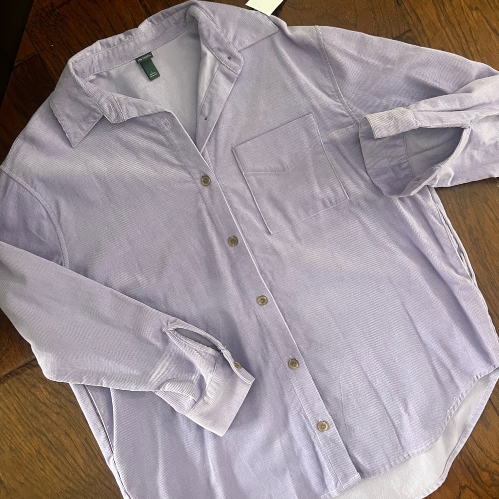 Wild Fable Lavender Corduroy Button-Up Shirt Jacket- pockets – Size Small – NWT - Picture 6 of 6